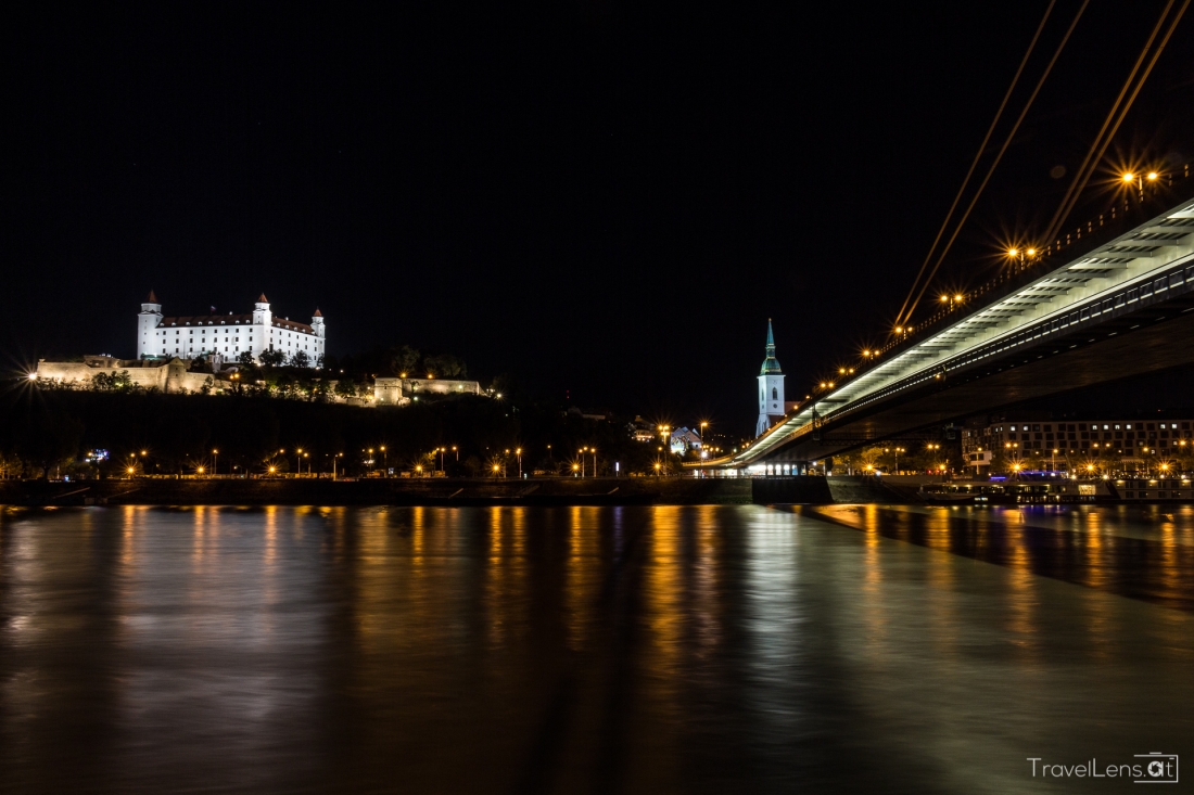 Bratislava Castle with Most SNP Bridge