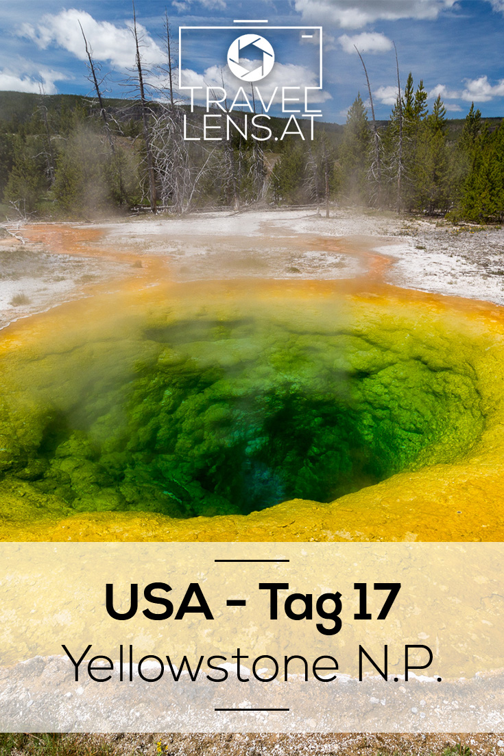 Der Yellowstone fasziniert uns schon immer mit seinen tollen Geysiren, Pools und der Tierwelt. Er war der Grund für unsere heurige Reise in den Westen der USA. Lest hier was wir alles am ersten Tag dort erlebt haben.