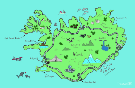 Karte von Island